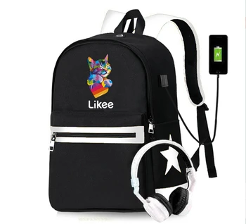 

Fashion LIKEE Video App Women Backpack Waterproof USB Charge School Bags For Girls Likee Laptop Travel Bagpack Knapsack Mochila