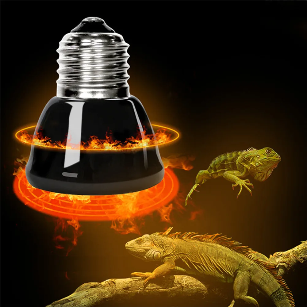 Bajo costo Lámpara de calefacción para mascotas, emisor de cerámica infrarrojo negro, Bombilla de calor para pollos, lámpara para reptiles de 25W, 50W, 75W, 100W, 220-240V, nueva NyopE9Mpl