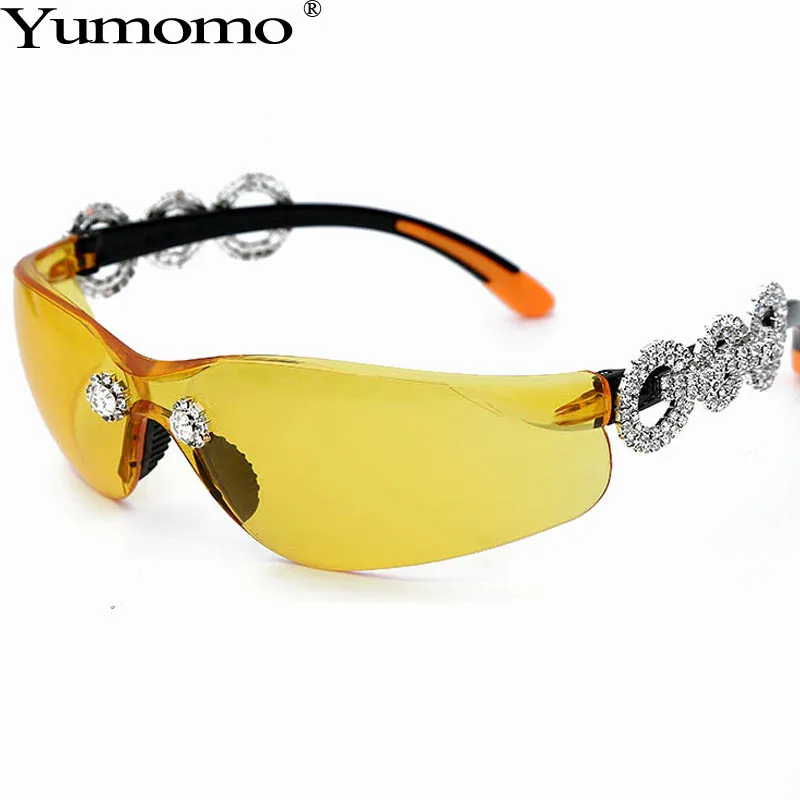 Yumomo Crystral солнцезащитные очки для женщин и мужчин Мода Personlity лобовое стекло УФ Защита Blu желтый UV400 зеркало Feminino De Sol Gafas