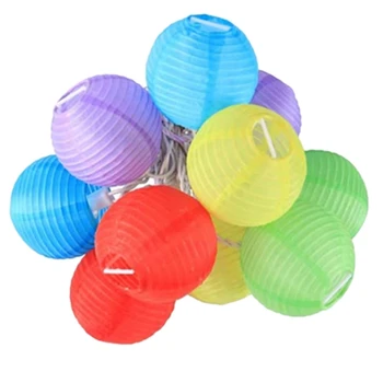 

10 Led Colorful Hanging Lantern String Lights for Indoor and Outdoor Parties, Home and Garden Decoration Lights, US Plug