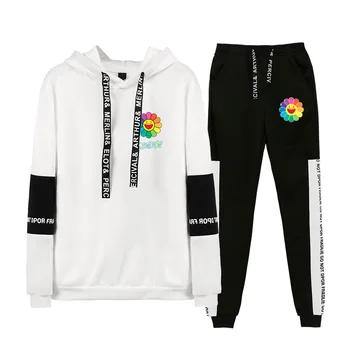 

2020 New J BALVIN Hoodie Unisex Tracksuit Two Piece Set Long Sleeve Women Men's Hoodies+Sweatpants Album Colors Flower Clothes