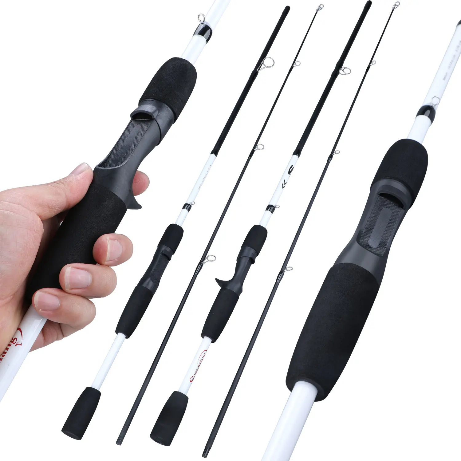 

Sougayilang Portable 2 Section Carbon Casting Spinning Fishing Rod 1.75m M Power Lure Wt:7-28g Hand Fishing Tackle Lure Rod