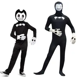 Бенди и машина чернил Дети Хэллоуин костюмы для косплея подростков мальчиков комплекты одежды модные вечерние комбинезоны детские