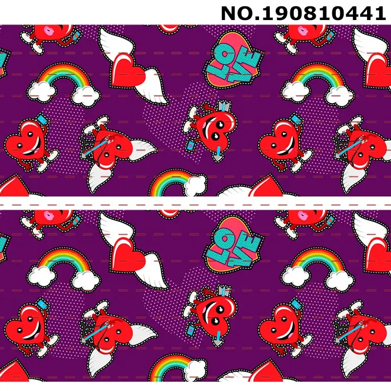190810441 Новинка 50 ярдов фантастический персик сердце Напечатано Grosgrain, атласная лента ручной работы материалы - Цвет: 190810441