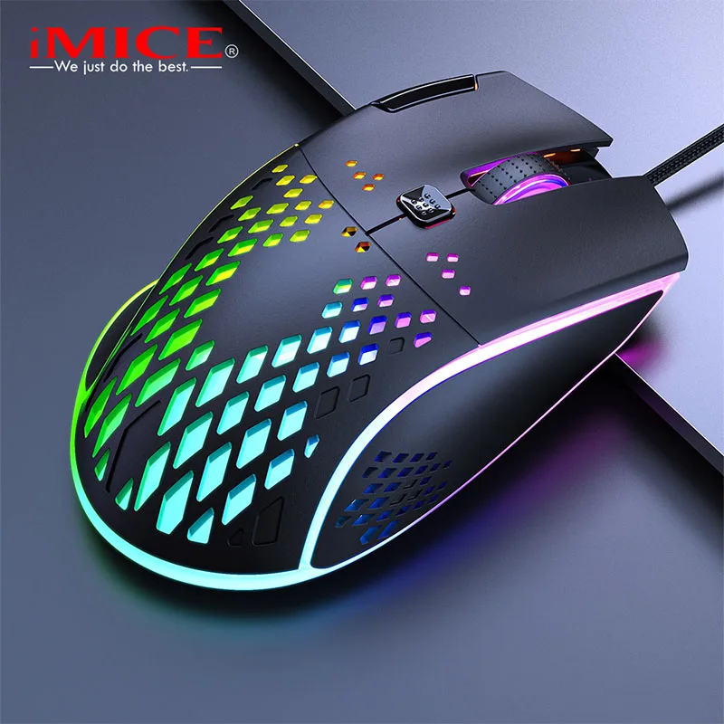 iMice Wired Gaming Mouse Ergonomic LED USB Computer Mouse Optical Sensor 7200 DPI RGB Mice 7 Buttons Mause Gamer for PC Laptop 