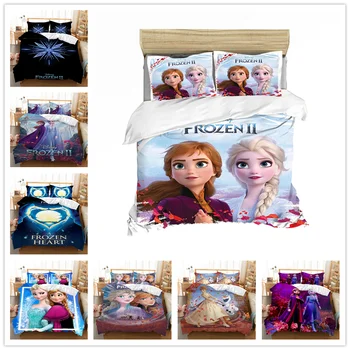 

Frozen2 Anna Elsa Bedding Set Queen King Size Bed Set Children Girl Duvet Cover Comforter Bedding Sets 100% Polyester 3 Pcs