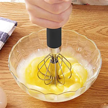 

Household Semi-Automatic Rotating Egg Beater Manual Rotation Stainless Steel Egg Beater Cream Mixer Kitchen Tool