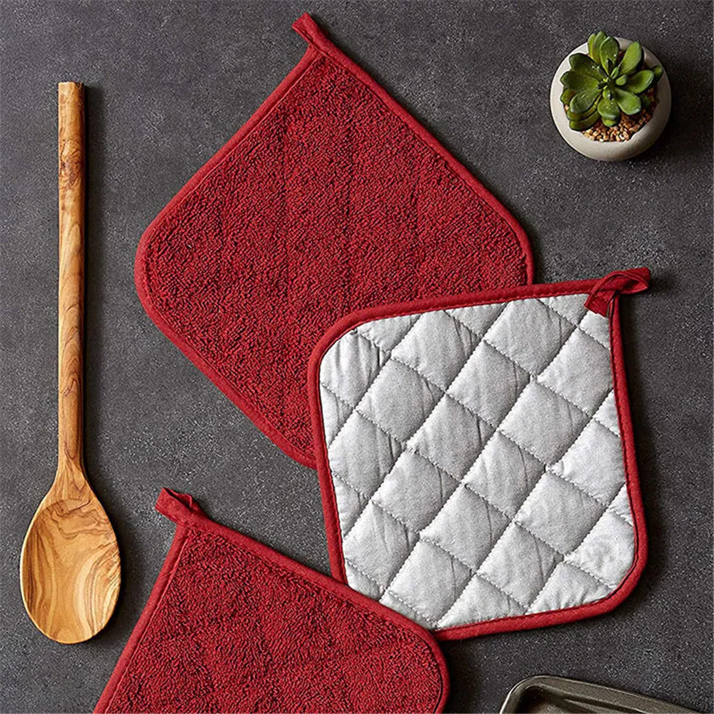 Multipurpose Cotton Pot Holder Cooking Square Potholders Heat Resistant Hot  Pads Table Placemat Kitchen Tool Baking Accessories