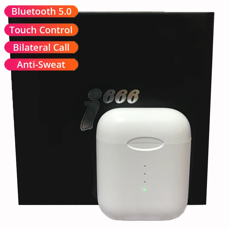 

i666 Headphones Wireless Bluetooth Earphone Gamer headset Stereo Touch Sports For xiaomi iPhone Andorid Pk i12 i9s i20 i30 tws