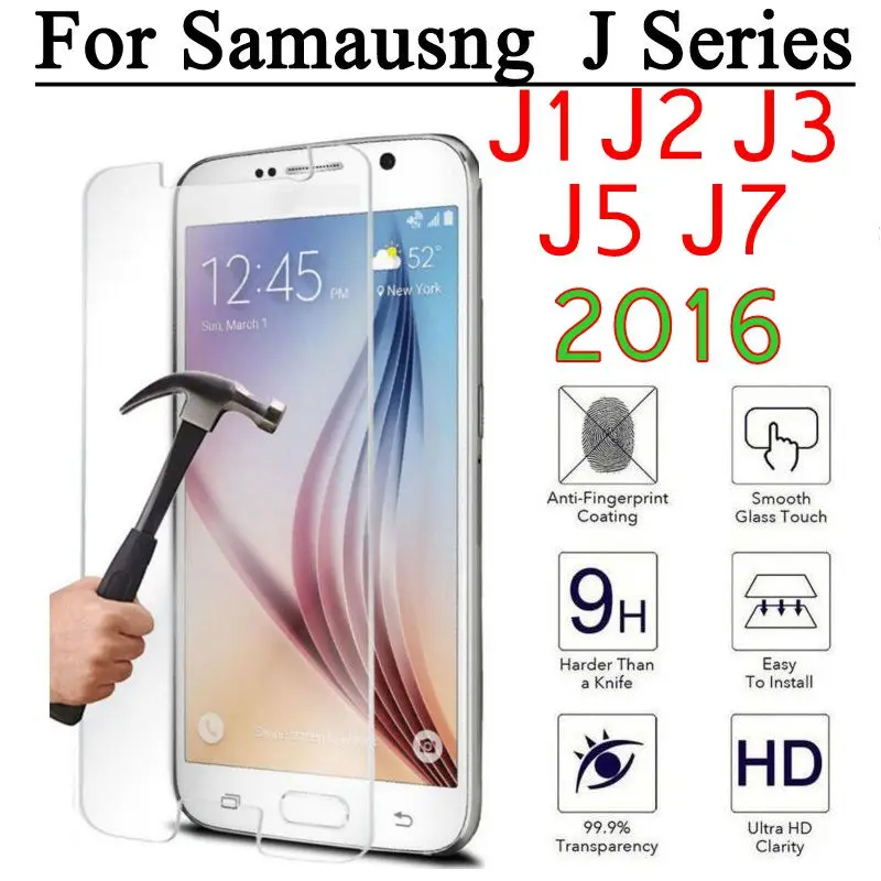 Защитное стекло закаленное 9H для Samsung Galaxy J1 Ace Duos Neo J2 J3 J5 J7 SM J120F J500F J510F J700F |