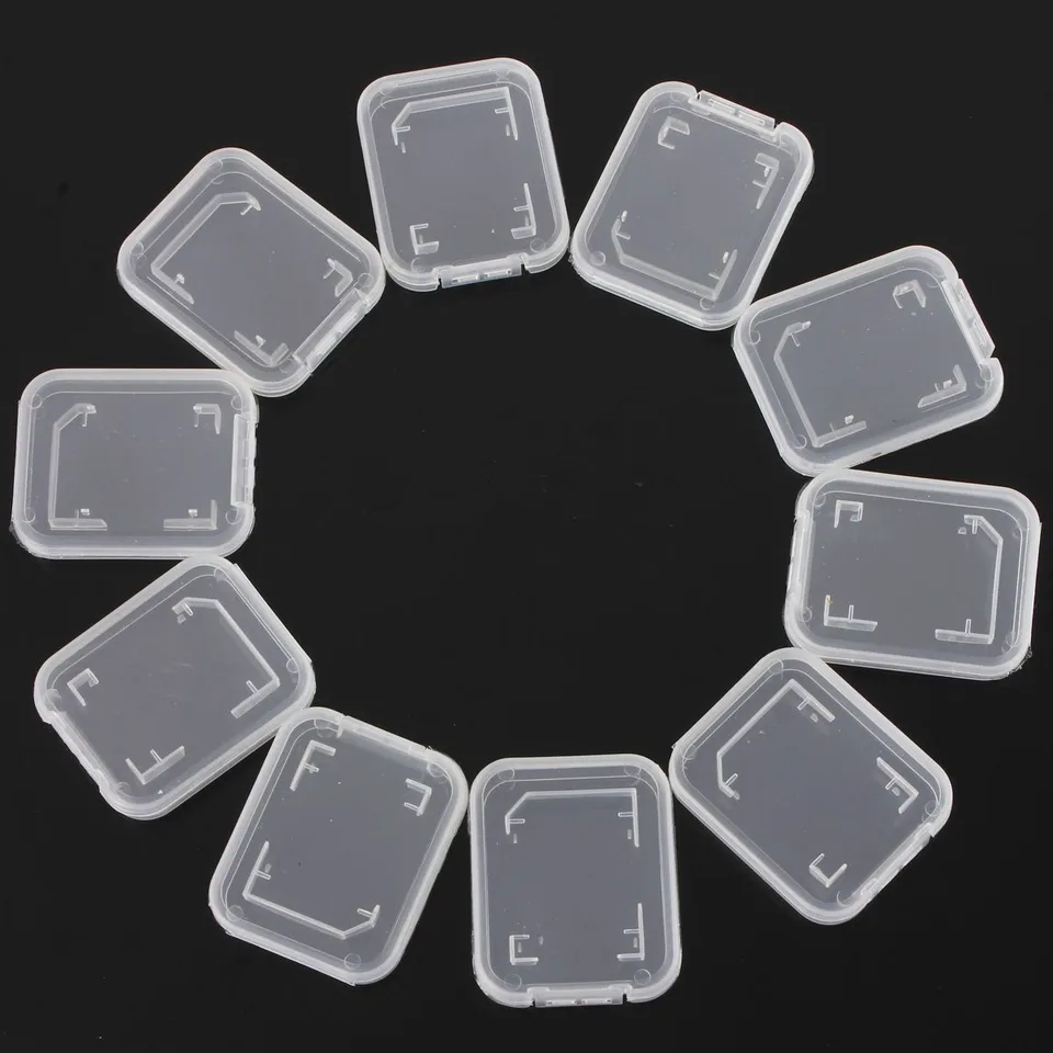 10 Pack Transparent SD Memory Card Storage Cases