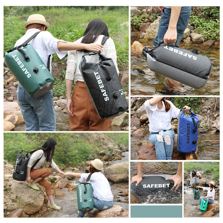 Waterproof Bucket Bag Swimming Rafting Beach Camping Casual Belt Hand Waterproof Bag Customizable PVC New Style
