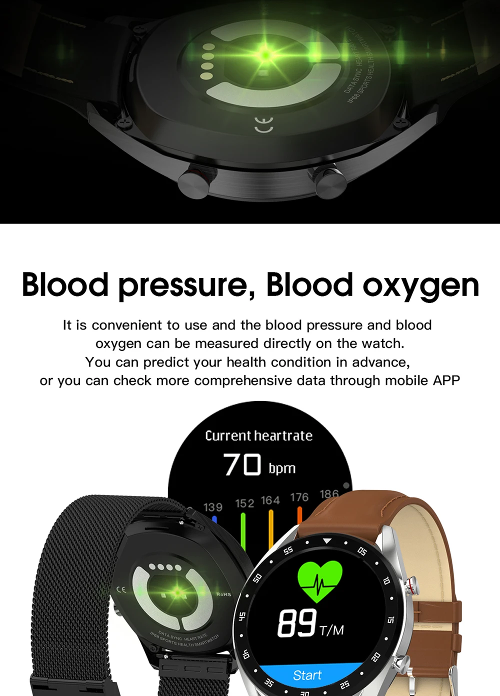 L7 Bluetooth Smart Uhr для мужчин EKG+ PPG HRV Herz Rate Blutdruck монитор IP68 Смарт Браслет на руку Android IOS цифровые часы