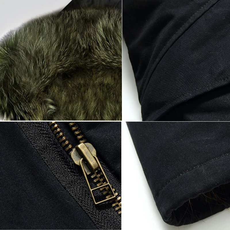 Cheap Holyrising Real Fur Parka Men Winter thick Jacket Real Raccoon Fur Hooded Coats Nature Raccoon Fur Lining Jacket M-5XL 19092-5