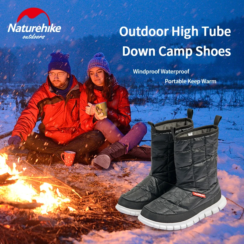 Naturehike/95% г. Зимняя обувь на гусином пуху; 700FP; высокие сапоги-трубы; 5 ℃~-5 ℃; уличные зимние сапоги; зимняя водонепроницаемая теплая обувь