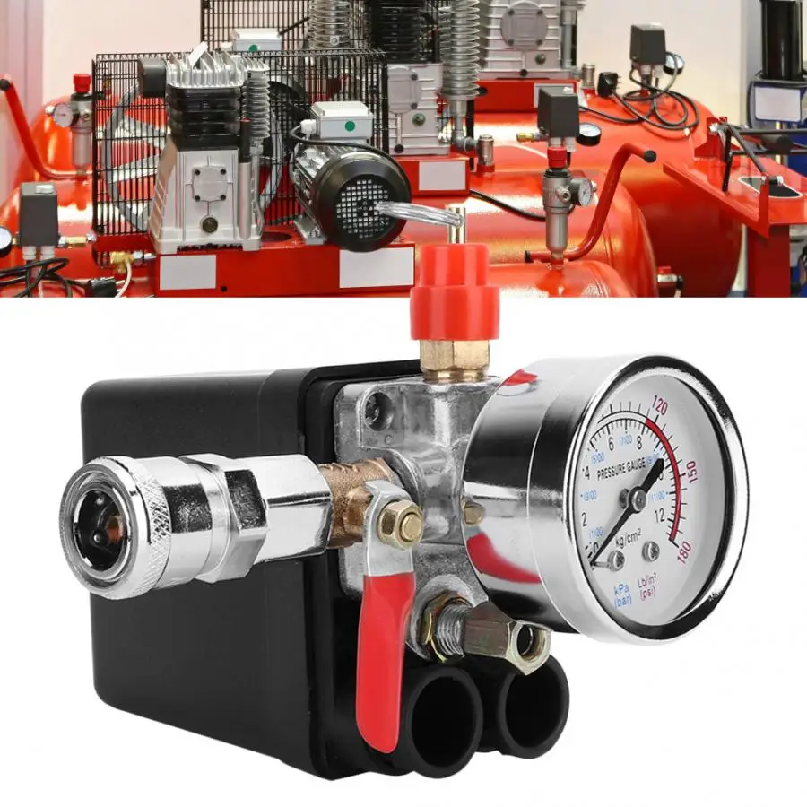 

G1/4 380V 3 Phase 4 Hole Vertical Type Pressure Switch Control Valve For Air Compressor