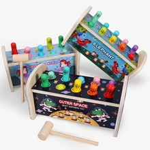 WoodenMontessori – jouets de dessin animé pour enfants, jeu éducatif préscolaire avec Percussion Cognitive
