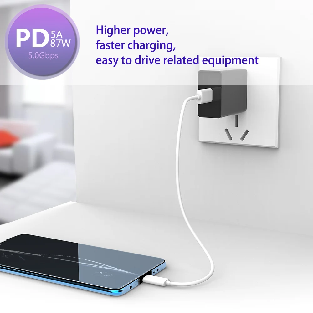 5A type c 87W USB PD QC 4,0 кабель type c to type c кабель usb для передачи данных 5 Гбит/с QC 3,0 Зарядка для huawei xiaomi phone notebook