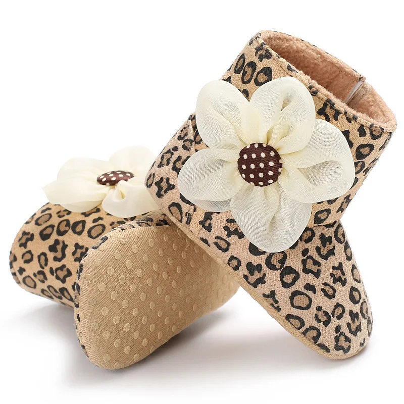 MiYuebb/детские ботинки с большим цветком для девочек; детская обувь для малышей; теплая удобная обувь для малышей