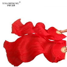 Настоящий/Имитация натурального шелка для фанатов танца живота, 1 пара фанатов для танца живота 180x90 см, ручная работа, окрашенный реквизит для танца, чистые вееры, 5 размеров