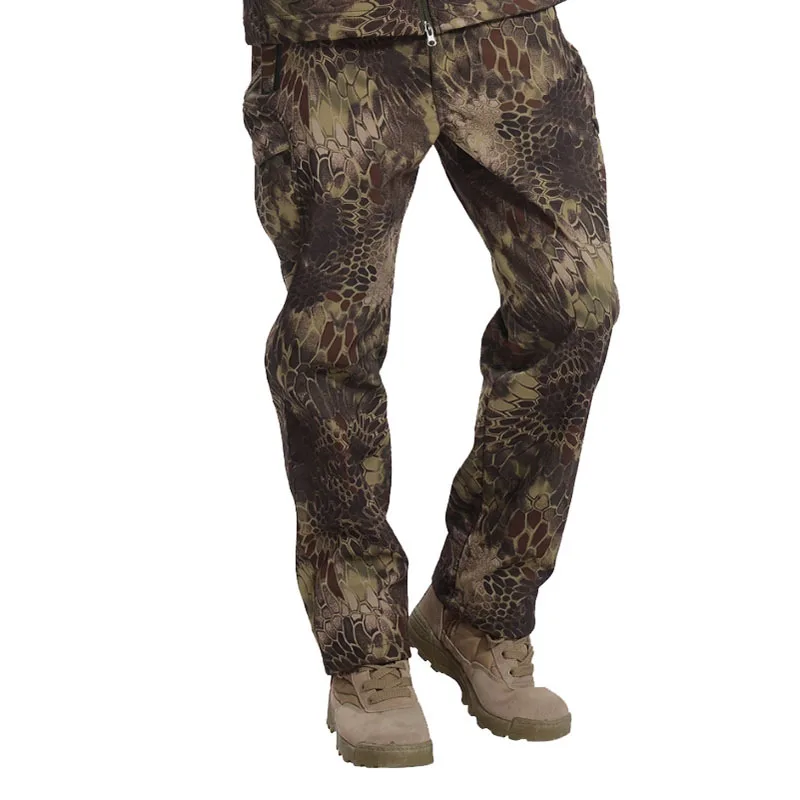 

Men Winter Shark Skin Soft Shell Tactical Military Camouflage Long Pants Windproof Waterproof Warm Camo Army Fleece Pants 3XL
