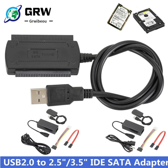 Grwibeou-Câble adaptateur 3 en 1 USB 2.0 vers IDE / SATA 2.5 ,3.5, pour disque  dur HDD SSD 480 Mbumental, convertisseur petde données - AliExpress