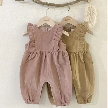 

Baby Girls Clothes Toddler Baby Boys Girls Rompers Corduroy Baby Girls Ruffles Overalls Korean Style Kids Autumn Spring Overalls