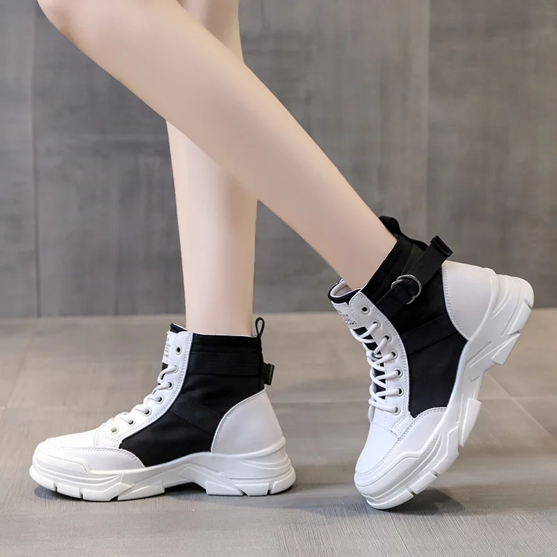 

2020 Girl Martin Boots Autumn Breathable Shoes Color Matching Short Non-slip Rain Boots Girls Boots Platform