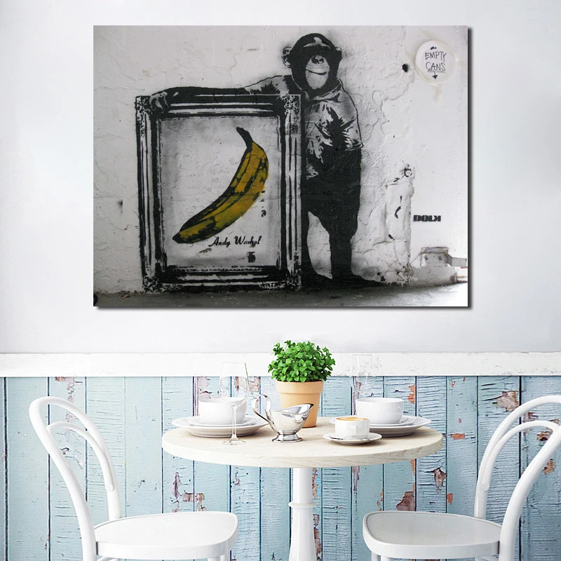 ARTCANVAS Monkey Business Canvas Art Print by Banksy