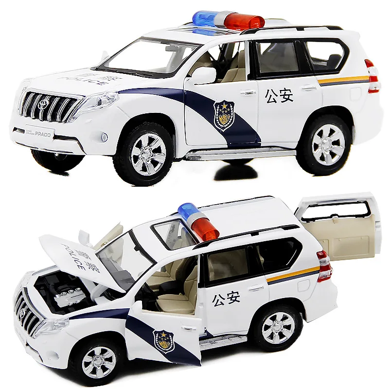  High quality 1:32 Toyota Prado alloy modelsimulation children's sound and light pull back off-road 