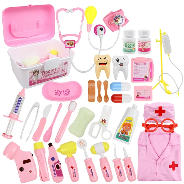 Kids Doctor Toys Role Playing Games Set Dentist Toys Hospital Pretend Play Medical Kit Nurse Bag Toys For Children Best Gift 6