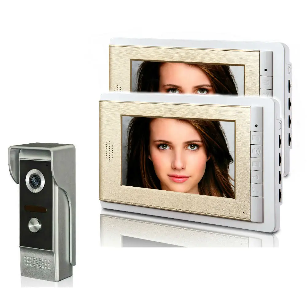 

Video Door Intercom 7 Inch Monitor Wired Video Doorbell Door Phone Visual Speakerphone Intercom Entry System KIT