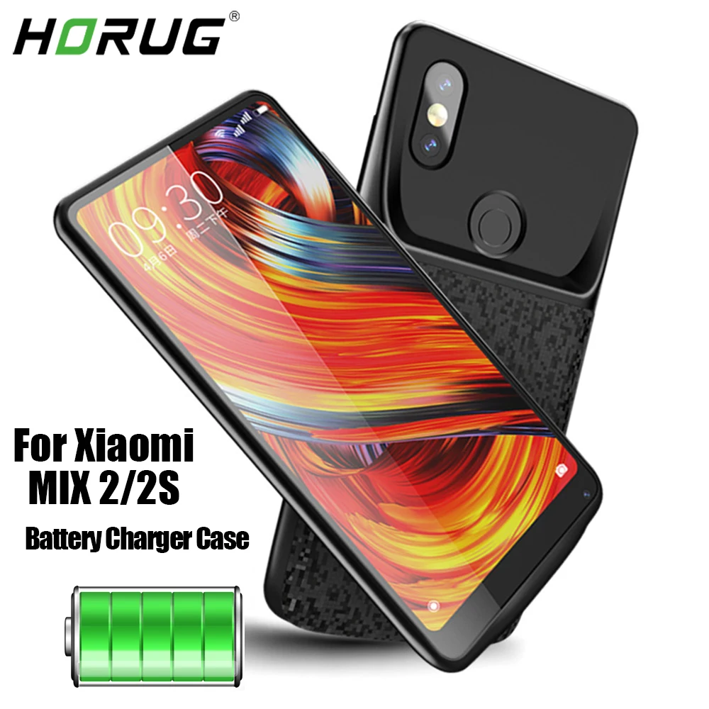 

HORUG Battery Charger Case For Xiaomi Mix 2 Mix 2S Battery Case Power Bank Charging Cases External Charger Cover Cases Backup
