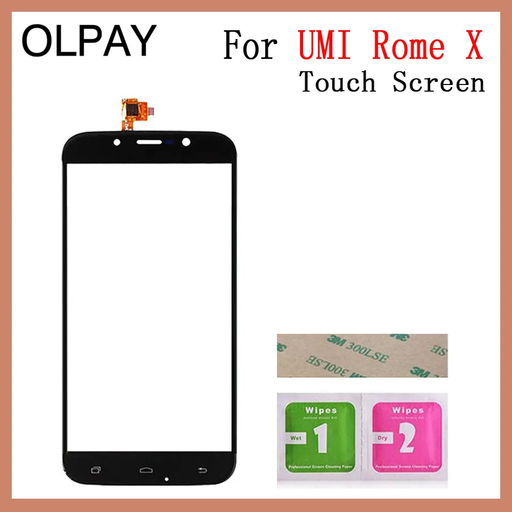 OLPAY 5.5'' Mobile Phone Touch Screen Digitizer For Umi Rome Rome X Touch Glass Sensor Tools Free Adhesive And Wipes