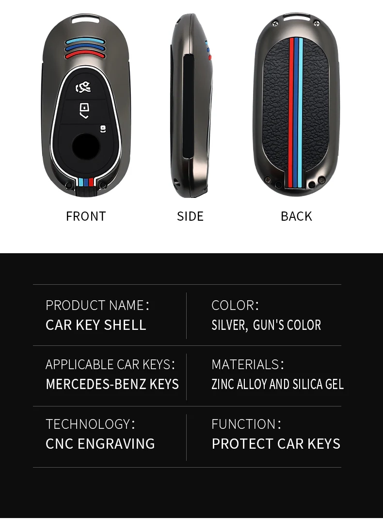Nuova custodia per chiave a distanza per auto in lega Shell per Benz classe C S W206 W223 S350 C260 C300 S400 S450 S500 Protector Keyless - H44868a61a3c14d699f0c6a0acee4053eF
