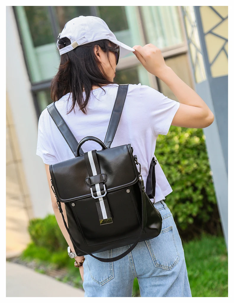 Брендовые Анти-кражи дизайнерские женские рюкзаки масло кожа Мода Многофункциональный женский рюкзак Mochila школьная сумка для девочек-подростков