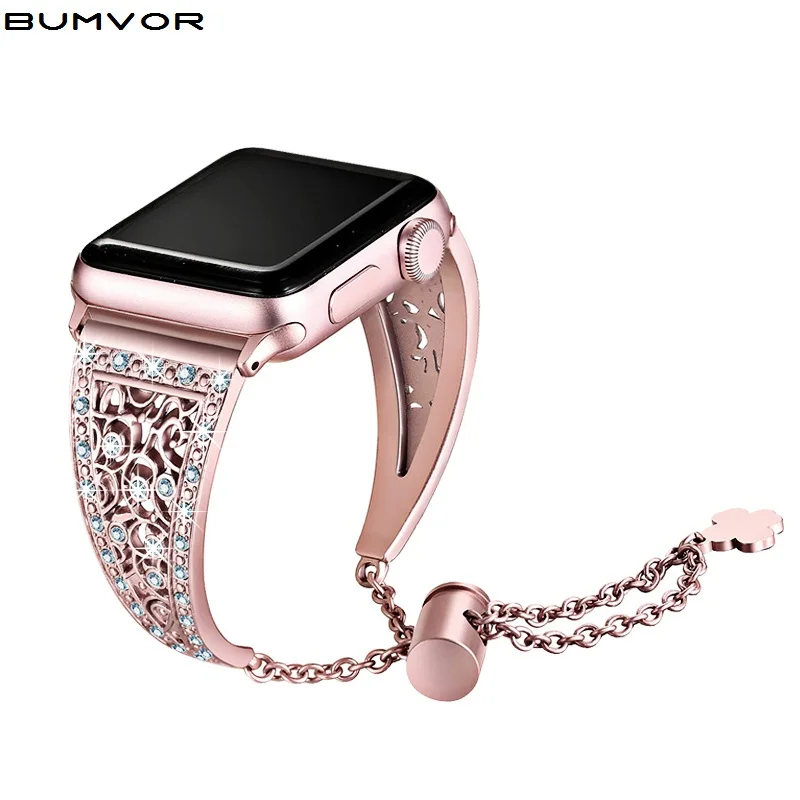 Женские туфли со стразами ремешок для наручных часов Apple Watch Series 5/4/3/2 браслет из
