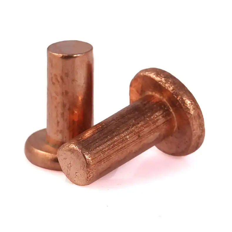 solid red copper rivets pan head rivets flat head copper