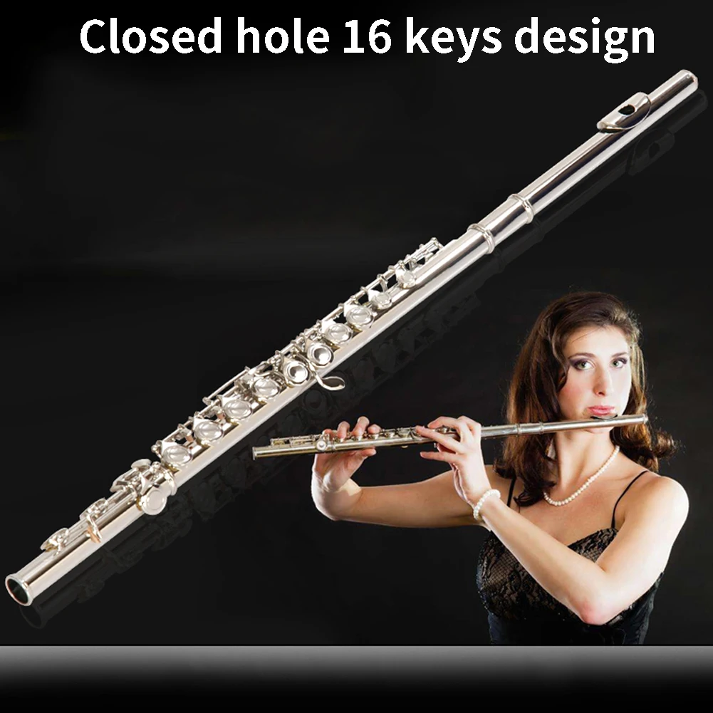 

Student Anti Rust Instruments Ergonomic Gift 16 Keys C Tone Flute Durable Elastic Closed Hole Musical Training With Case