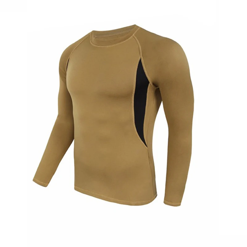 Зимние кальсоны, плотное термобелье, мужское длинное нижнее белье, комплект компрессионной одежды, рубашка для фитнеса, мужские тренировочные комплекты для бега - Цвет: thermal t-shirt3