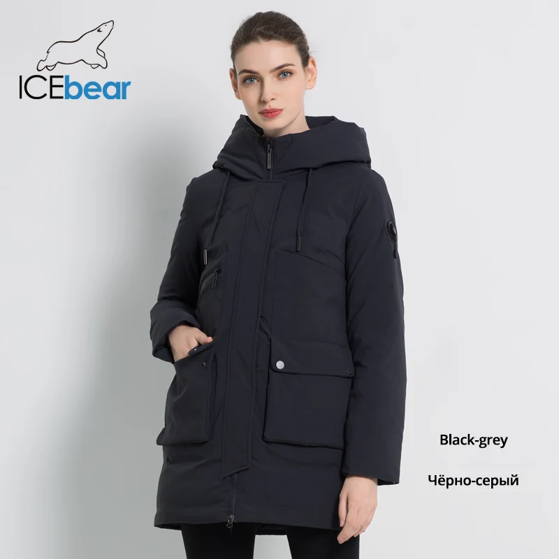 G662 ICEbear2019 Новинка зимняя куртка с капюшоном Женское пальто Модные женские теплые зимние женские парки одежда больших размеров GWD19078I - Цвет: G662
