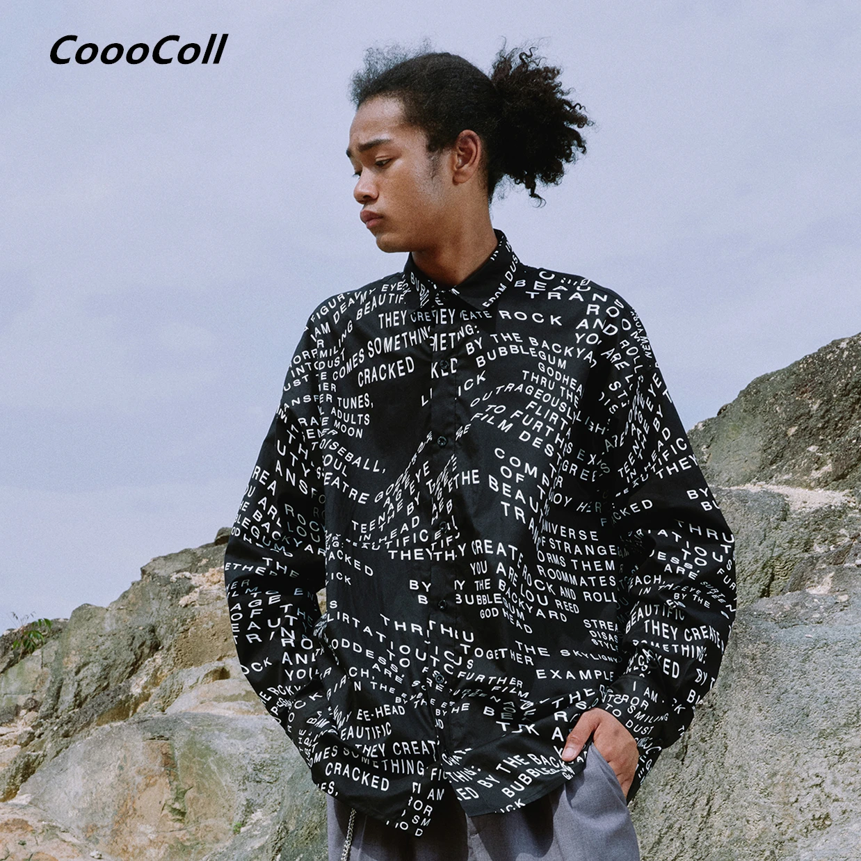 

CoooColl Casual SHIRT Men Loose 19FW FULL PRINT SHIRTS Dress Hip Hop Clothing ASAP Rocky Shirts Fahion long Sleeve male tops
