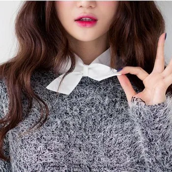 

2019 New Shirt Fake Collar White Tie Vintage Detachable Collar False Collar Lapel Blouse Women Clothes Accessories Valse Kraag
