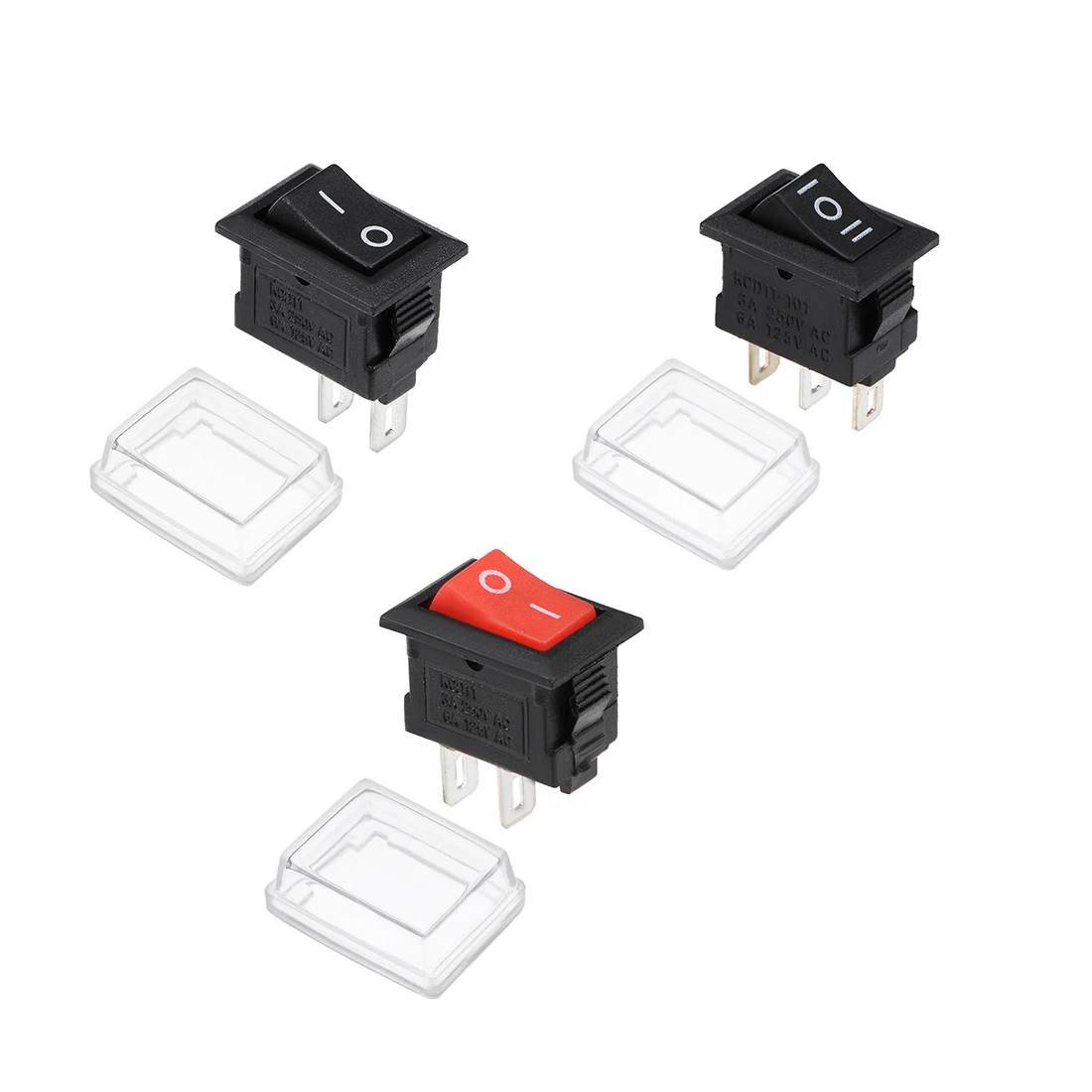 

uxcell 1/2/5pcs Mini Boat Rocker Switch With Waterproof Case Red/Black Toggle Switch for Boat Car Marine AC 250V/3A 125V/6A