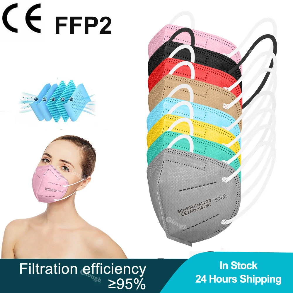 KN95 FFP2Mask CE 5 Layers FFP 2 Mascarillas FPP2 Homologada KN 95 Mouth Face Mask FP2 High Quality Hygienic Protectivet Masque |