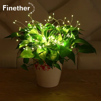 

150 LEDs Fairy Firework Copper String Light USB Power Colorful Starburst Light with App Control For Holiday Wedding Decor