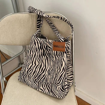 

с доставкой Zebra Pattern Bag Small Shoulder Bags Women 2021 Branded Shoulder Handbags Female Hand Bag Vintage Canvas Trend Bags