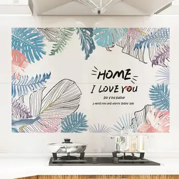

Anti-oil Heat Resistant Home Letter Leaf Wall Tile Sticker Kitchen Decal Decor Home Decor wall decor one piece room decor