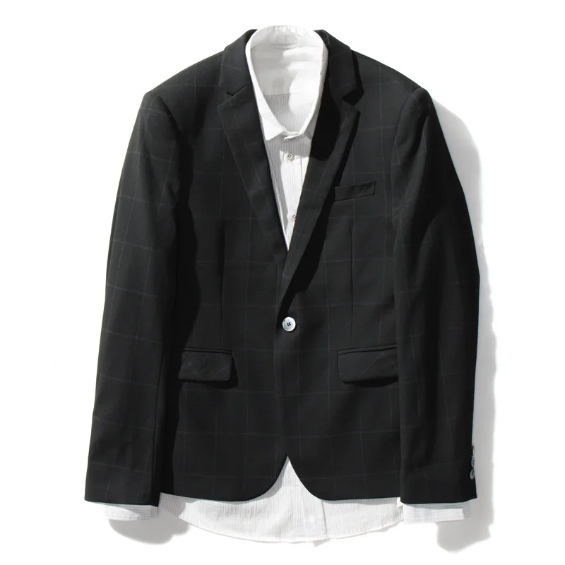 Zogaa 2019 New Fashion Men's Smart Casual Suits Male Black Gray Plaid One Button Men's Blazers Korean Version Slim Male Blazers Zogaa 2019 New Fashion Men's Smart Casual Suits Male Black Gray Plaid One Button Men's Blazers Korean Version Slim Male Blazers