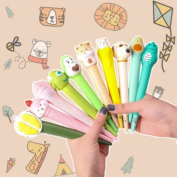 

Kawaii Pen Cartoon Vent Vacuum Gel Pen Decompression Soft Students Squeezed Gel Pen Cute Super Adorable Animal Neutral Gel Pen
